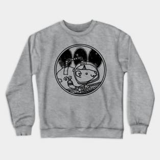 Space Rat in Spaceship Sci Fi Line Drawing Crewneck Sweatshirt